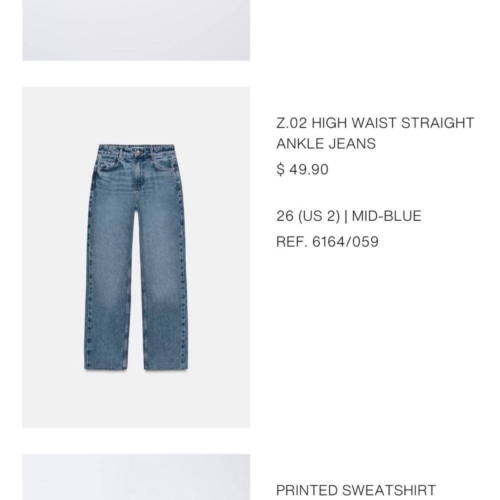 Zara High Rise Jeans - Blue